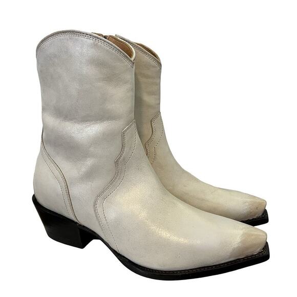 Tecovas The Dakota Women's Cowgirl Boots Size 8.5 Whitewash Bovine Western NWOB - Picture 9 of 16